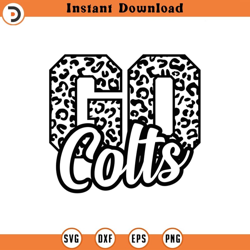 SVG2162-Go Colts Leopard Svg, Go Colts Football Svg, Run Colts Svg, Cheer Mom T-Shirt Cut File Cricut, Png Pdf Eps, Vector, Stencil.jpg
