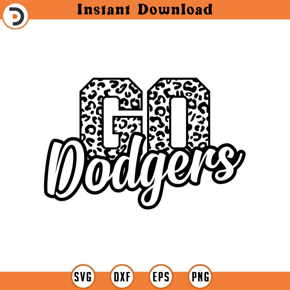 SVG2169-Go Dodgers Leopard Svg, Go Dodgers Football Svg, Run Dodgers Svg, Cheer Mom T-Shirt Cut File Cricut, Png Pdf Eps, Vector, Stencil.jpg