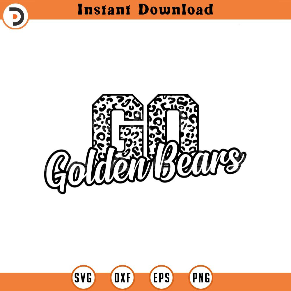 SVG2176-Go Golden Bears Leopard Svg, Go Golden Bears Football Svg, Run Golden Bears Svg, Cheer Mom T-Shirt Cut File Cricut, Png Pdf Eps, Vector.jpg