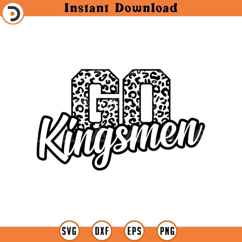 SVG2183-Go Kingsmen Leopard Svg, Go Kingsmen Football Svg, Run Kingsmen Svg, Cheer Mom T-Shirt Cut File Cricut, Png Pdf Eps, Vector, Stencil.jpg