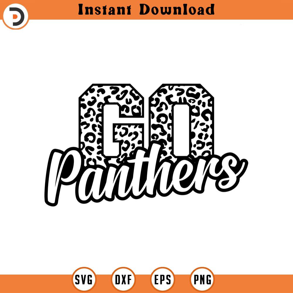SVG2205-Go Panthers Leopard Svg, Go Panthers Football Svg, Run Panthers Svg, Cheer Mom T-Shirt Cut File Cricut, Png Pdf Eps, Vector, Stencil.jpg