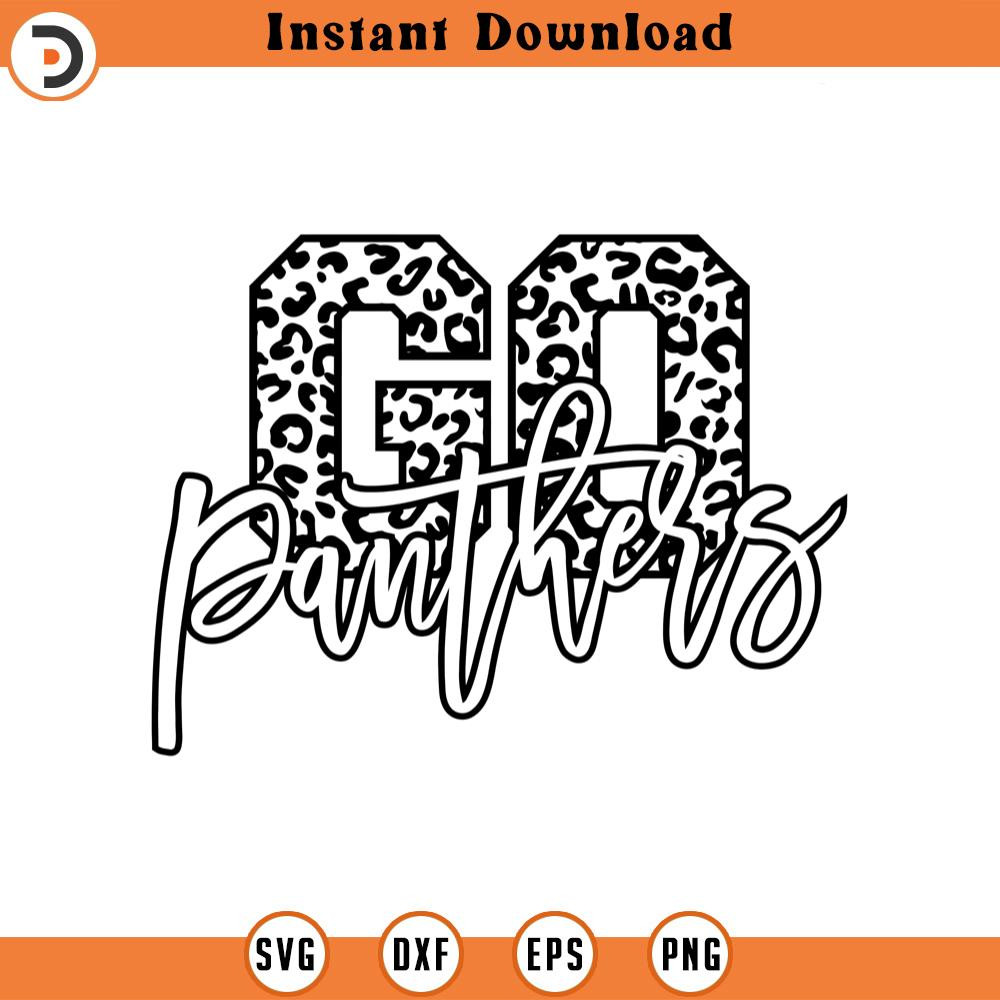 SVG2206-Go Panthers Leopard Svg, Go Panthers Football Svg, Run Panthers Svg, Sports Cheer Mom T-Shirt Cut File Cricut, Png Pdf, Vector, Stencil.jpg