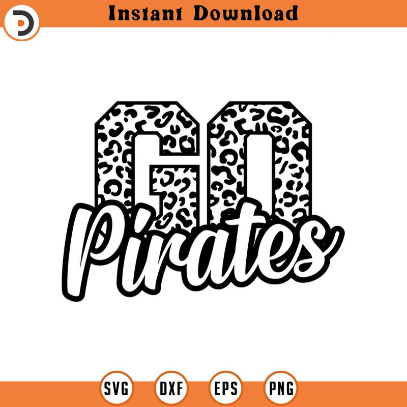 SVG2208-Go Pirates Leopard Svg, Go Pirates Football Svg, Run Pirates Svg, Cheer Mom T-Shirt Cut File Cricut, Png Pdf Eps, Vector, Stencil.jpg