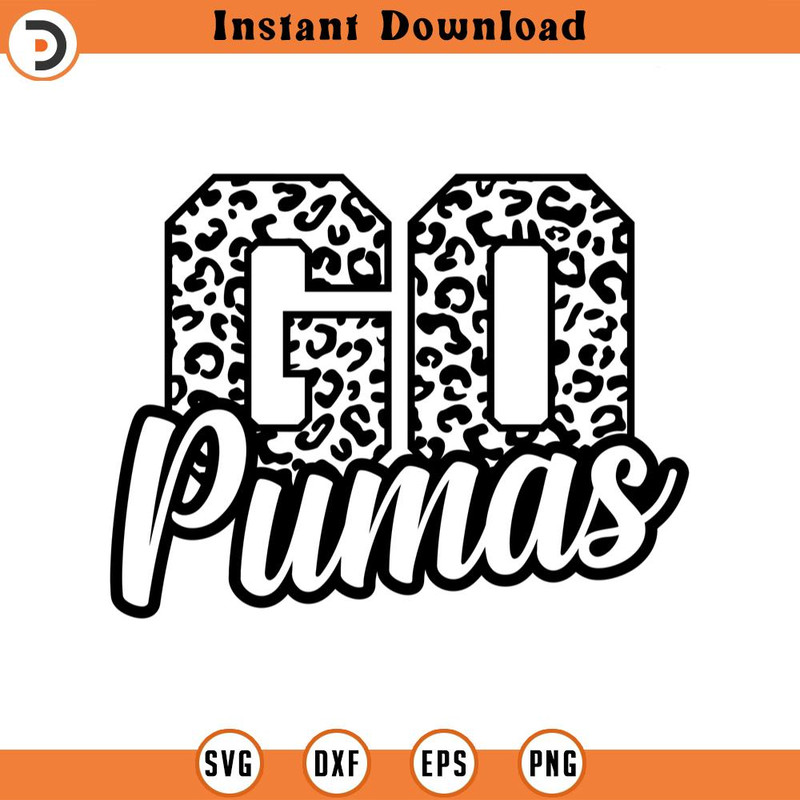 SVG2209-Go Pumas Leopard Svg, Go Pumas Football Svg, Run Pumas Svg, Cheer Mom T-Shirt Cut File Cricut, Png Pdf Eps, Vector, Stencil.jpg