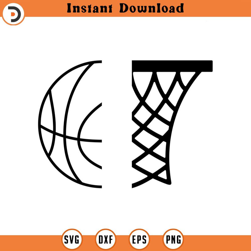SVG2244-Half Basketball Hoop Svg, Basketball Monogram Svg, Basketball Name Frame Svg Cut File Cricut, Silhouette, Png Pdf, Vector, Stencil.jpg