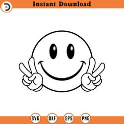happy face svg, peace sign svg, happy face clipart, retro happy face png, good vibes only cut file cricut, silhouette