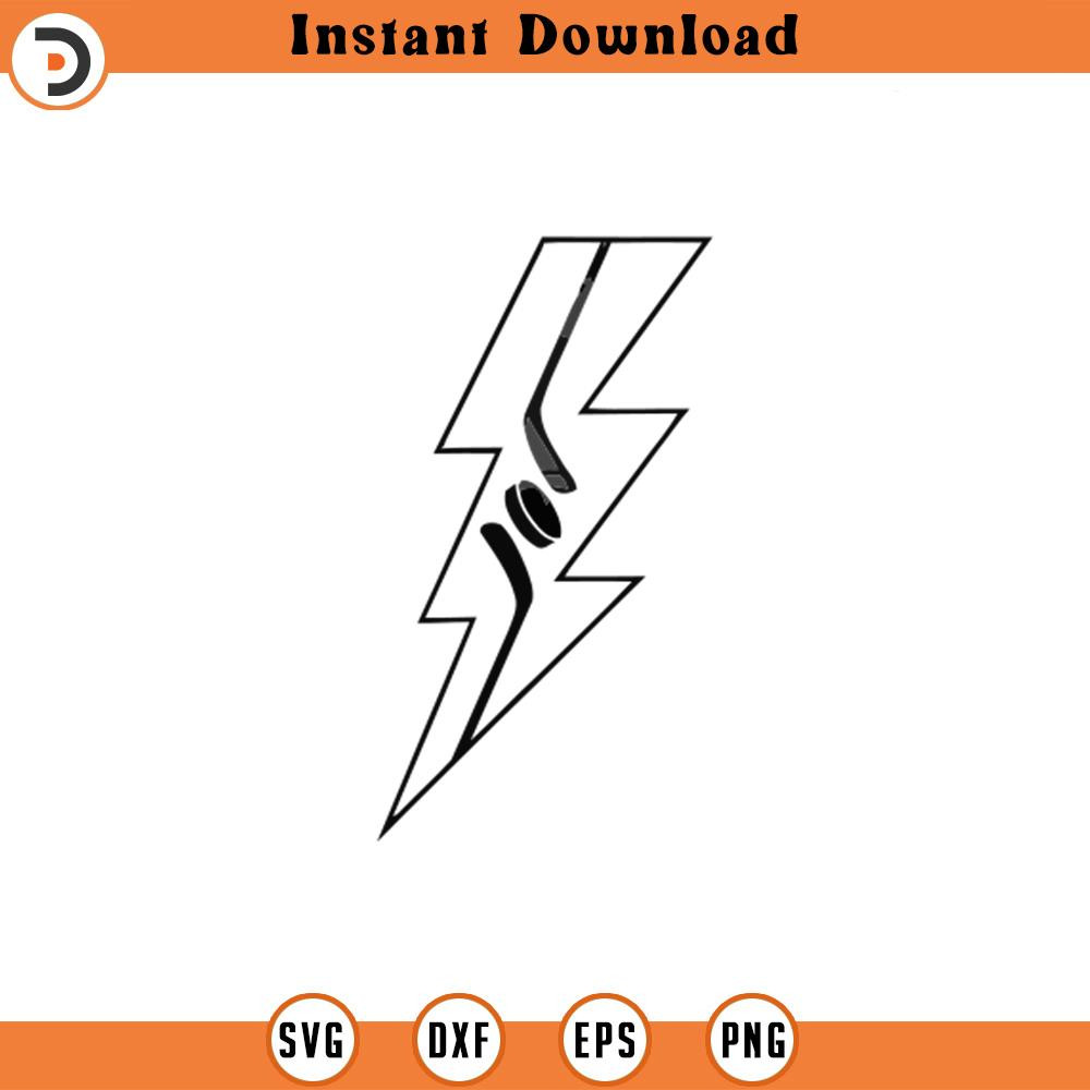 SVG2272-Hockey Lightning Bolt Svg, Hockey Shirt Print, Puck Svg, Hockey Mama, Game Day Vibes, Cheer Mom Cut File Cricut, Png Pdf, Vector, Stencil.jpg