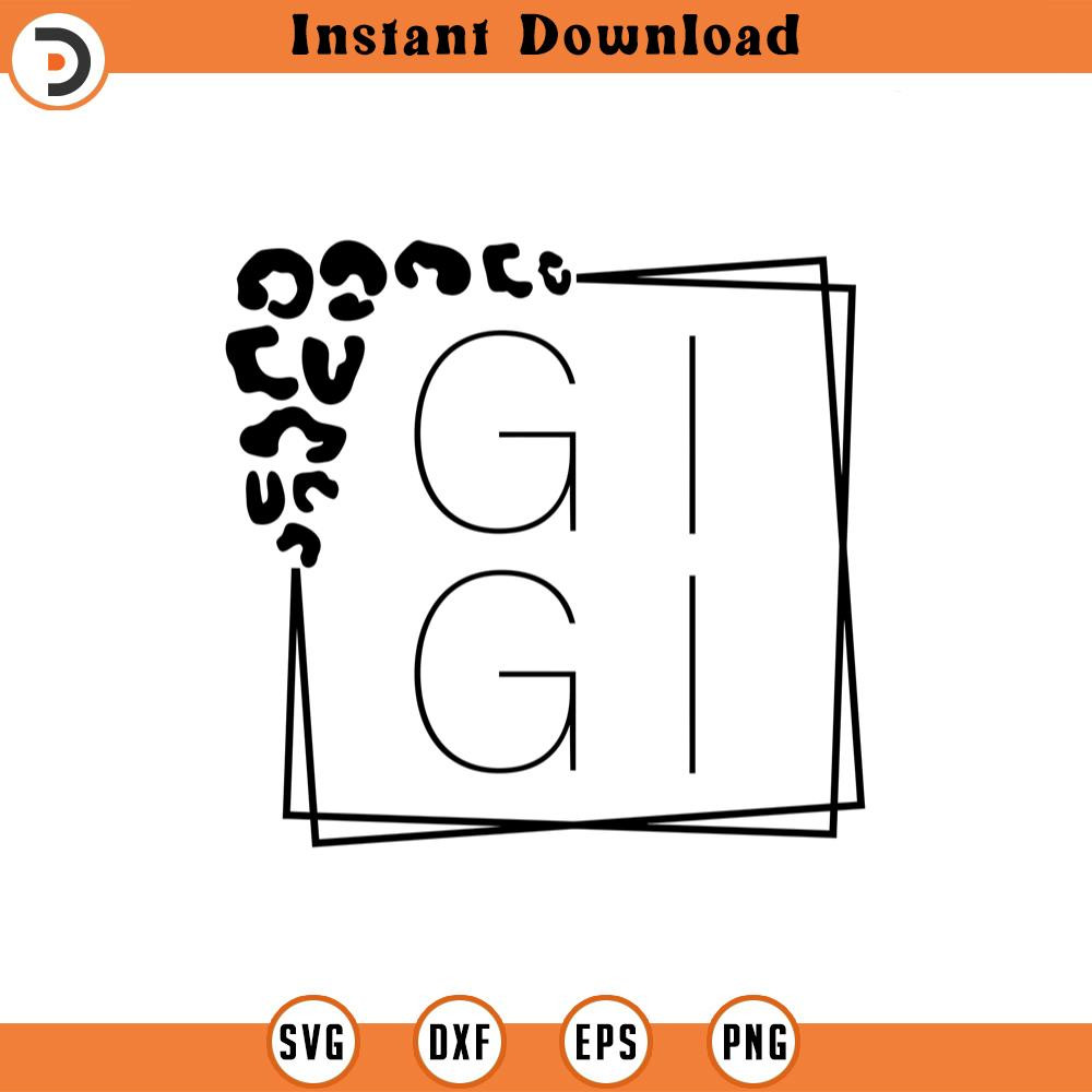 SVG2296-Leopard Gigi Svg, Leopard Double Frame Svg, Granny, Grandma, Nana, Momlife Cut File Cricut, Png Pdf Eps, Vector, Vinyl, Sticker.jpg