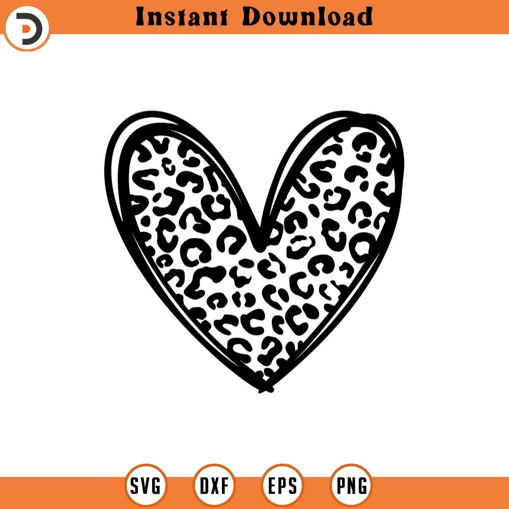 SVG2300-Leopard Heart Svg, Hand Drawn Heart Svg, Valentine's Day Svg, Cheetah Spots Svg Cut File Cricut, Png Pdf Eps, Vector, Vinyl, Sticker, Decal.jpg
