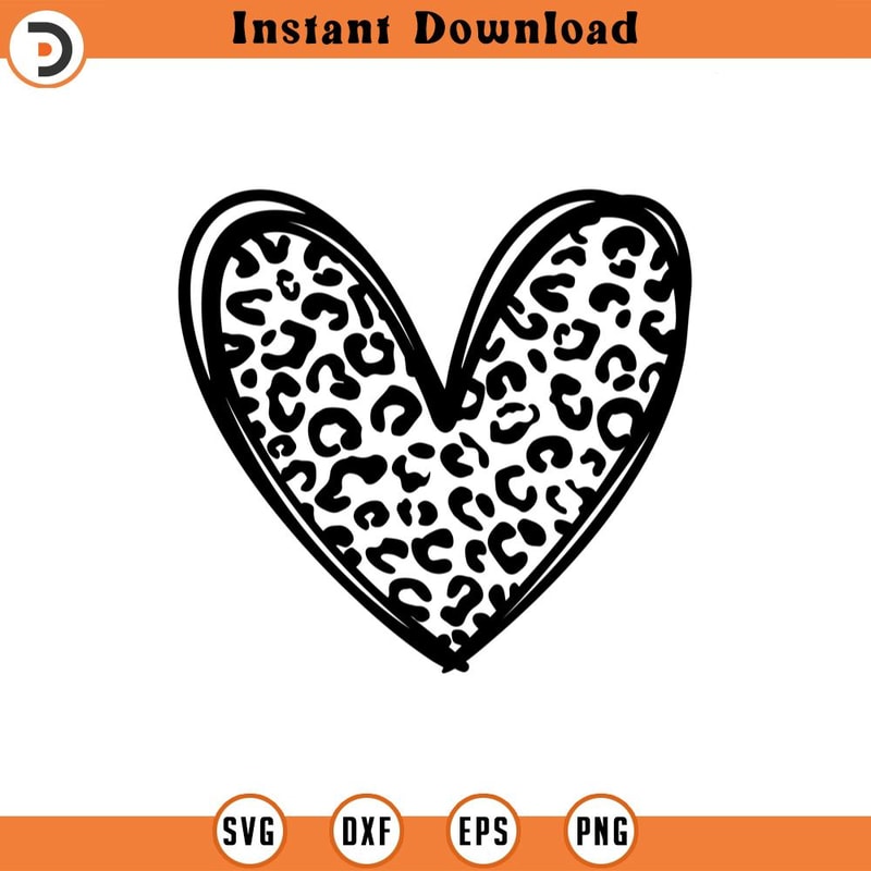SVG2300-Leopard Heart Svg, Hand Drawn Heart Svg, Valentine's Day Svg, Cheetah Spots Svg Cut File Cricut, Png Pdf Eps, Vector, Vinyl, Sticker, Decal.jpg