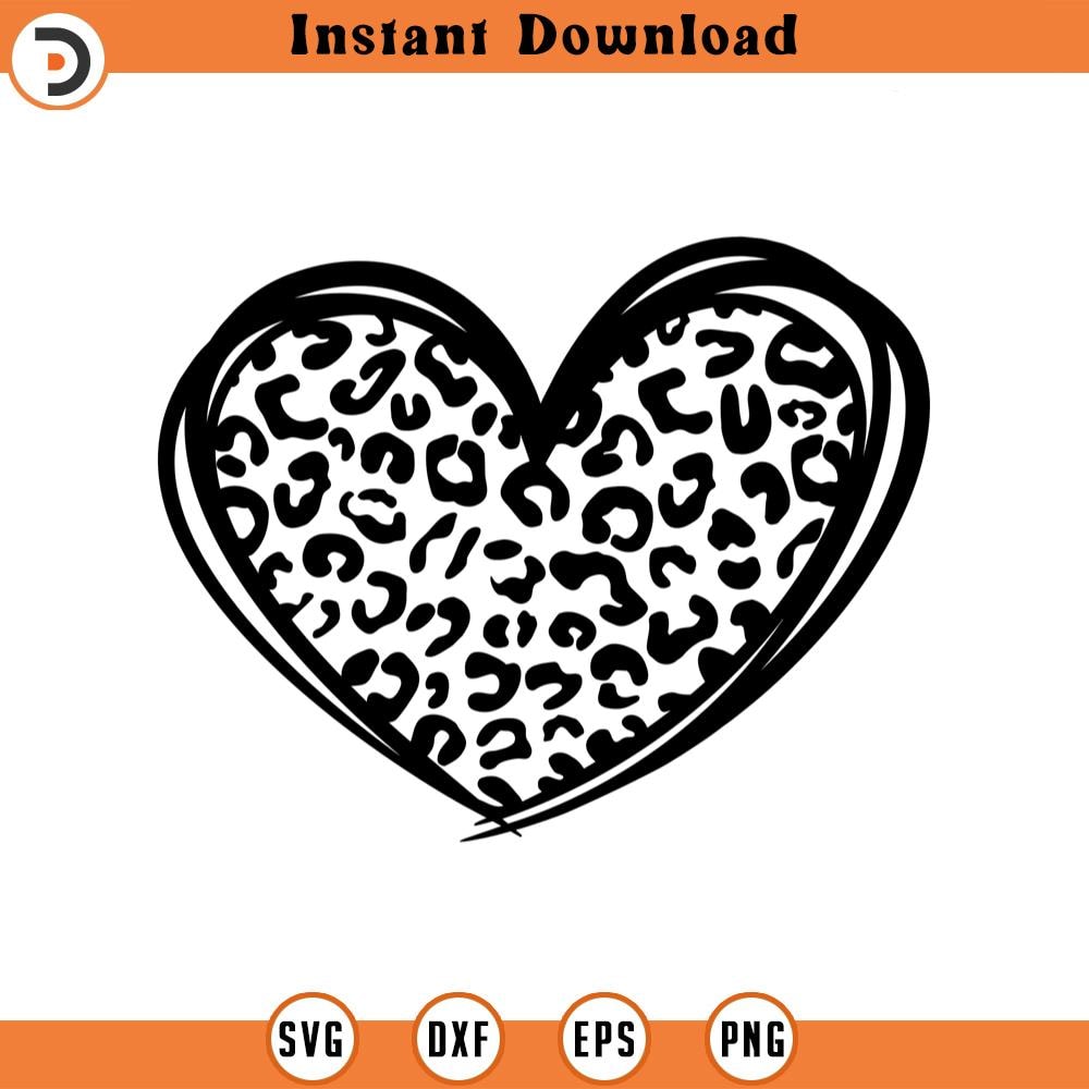 SVG2301-Leopard Heart Svg, Leopard Hand Drawn Heart Svg, Cheetah Spots Svg Cut File Cricut, Silhouette, Png Pdf Eps, Vector, Vinyl, Sticker, Decal.jpg