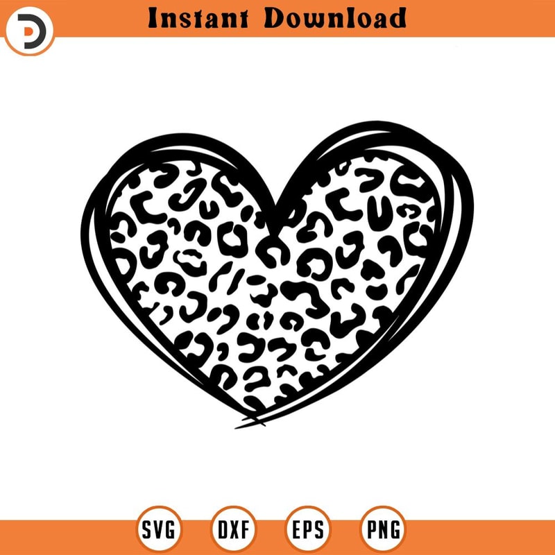 SVG2301-Leopard Heart Svg, Leopard Hand Drawn Heart Svg, Cheetah Spots Svg Cut File Cricut, Silhouette, Png Pdf Eps, Vector, Vinyl, Sticker, Decal.jpg