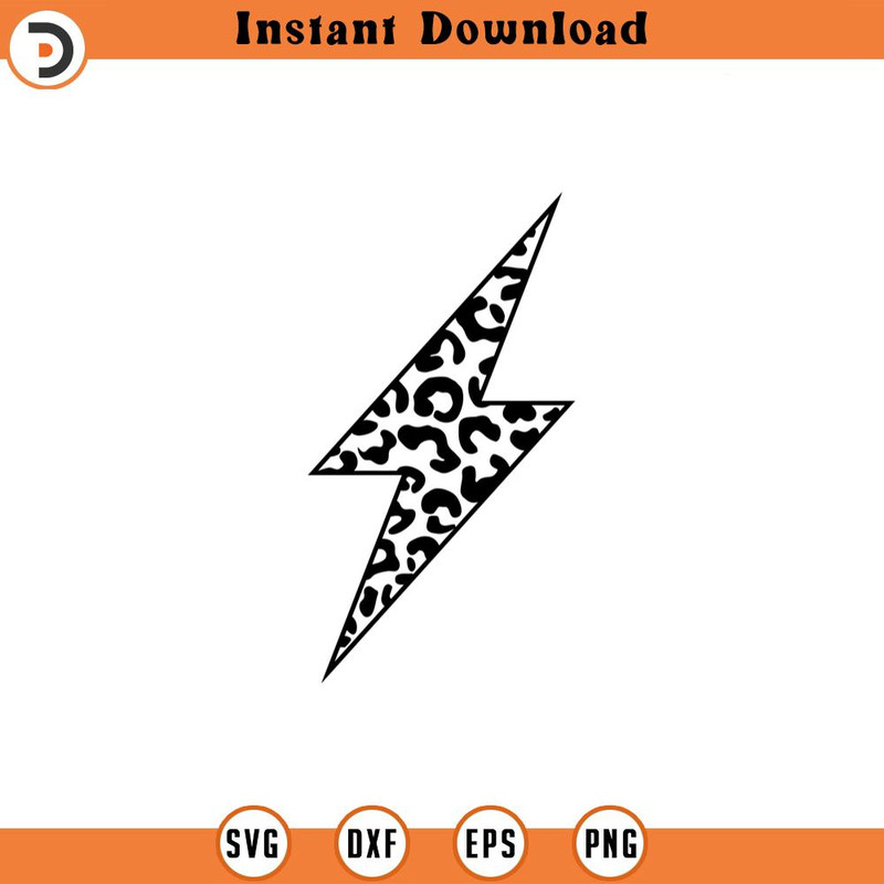SVG2306-Leopard Lightning Bolt Svg, Cheetah Print Thunder Bolt Svg, Leopard Flash Svg Cut File Cricut, Silhouette, Png Pdf Eps, Vector, Sticker.jpg