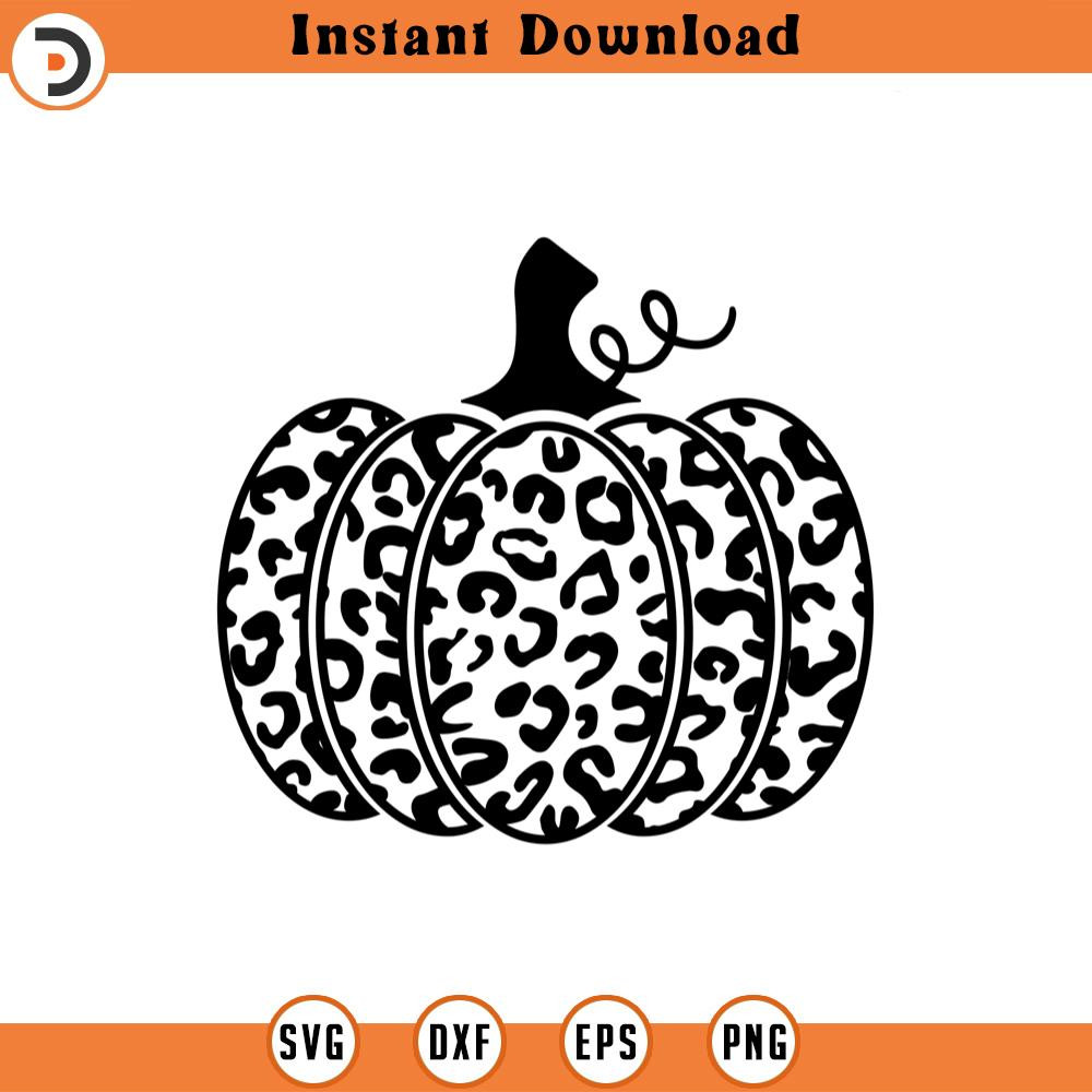 SVG2374-Pumpkin Svg, Leopard Print Svg, Halloween Svg, Thanksgiving Pumpkin Svg, Cheetah Print Cut File Cricut, Png Pdf Eps, Vector, Stencil.jpg