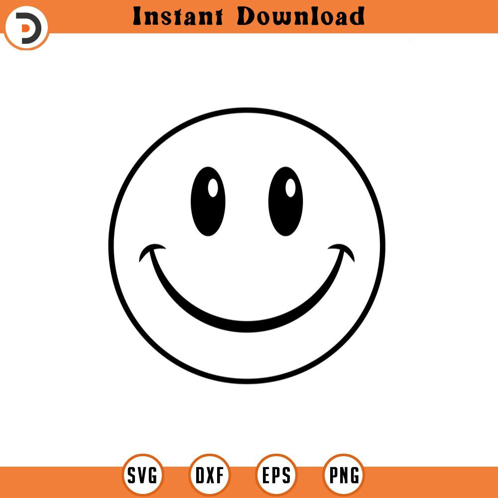 SVG2391-Soccer Happy Face Svg, Happy Face Clipart, Soccer Mom, Retro Happy Face PNG, Good Vibes Only Cut File Cricut, Silhouette, Png Pdf, Vector.jpg