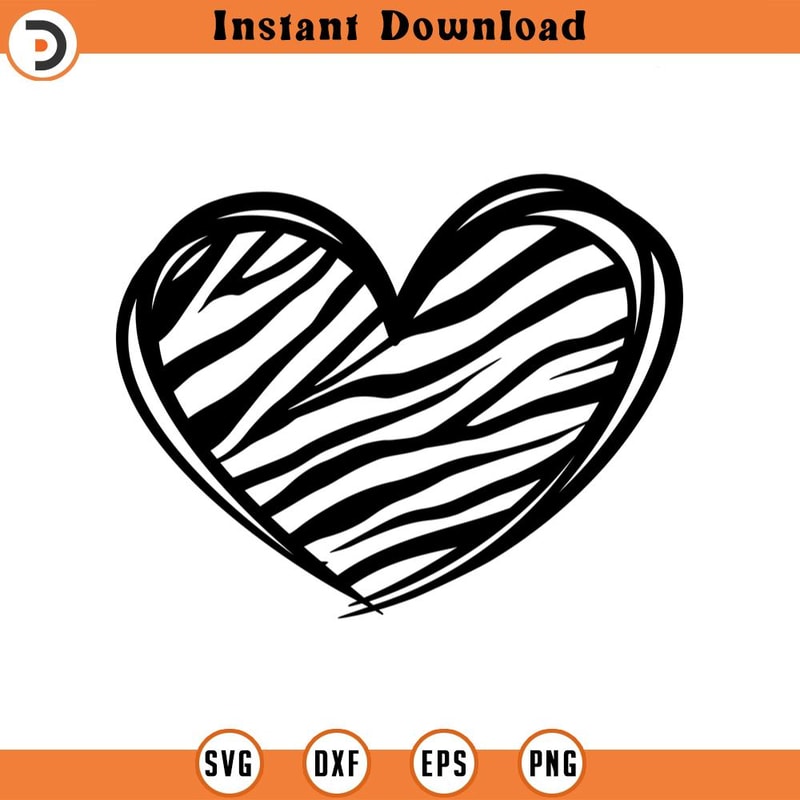 SVG2414-Tiger Heart Svg, Hand Drawn Tiger Heart Svg, Tiger Stripes Pattern Svg Cut File Cricut, Png Pdf Eps, Silhouette, Vector, Stencil.jpg