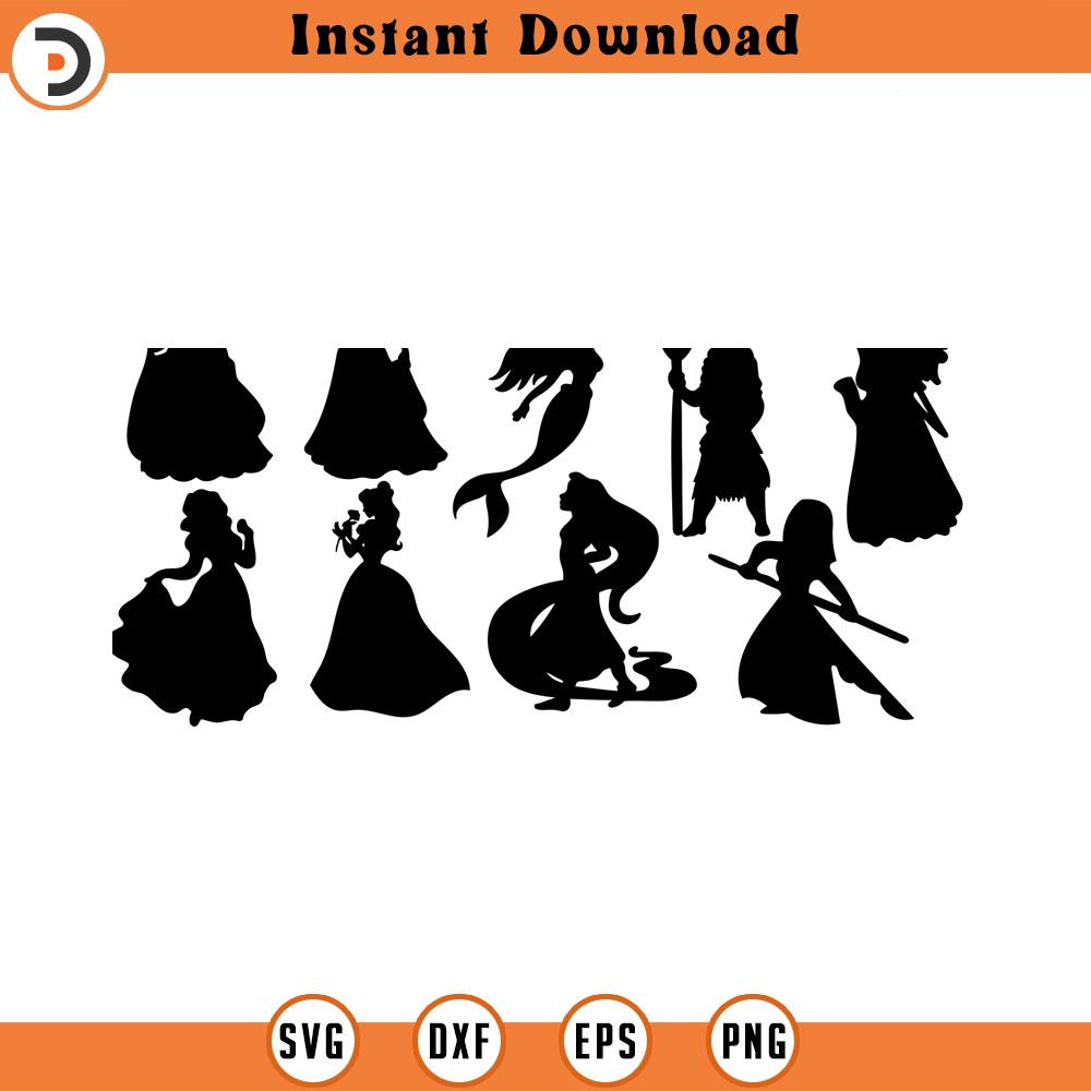 SVG2502- Princess silhouette svg bundle, Snow White SVG, Princess SVG, princess svg Files for Cricut Silhouette Tumbler svg 2.jpg