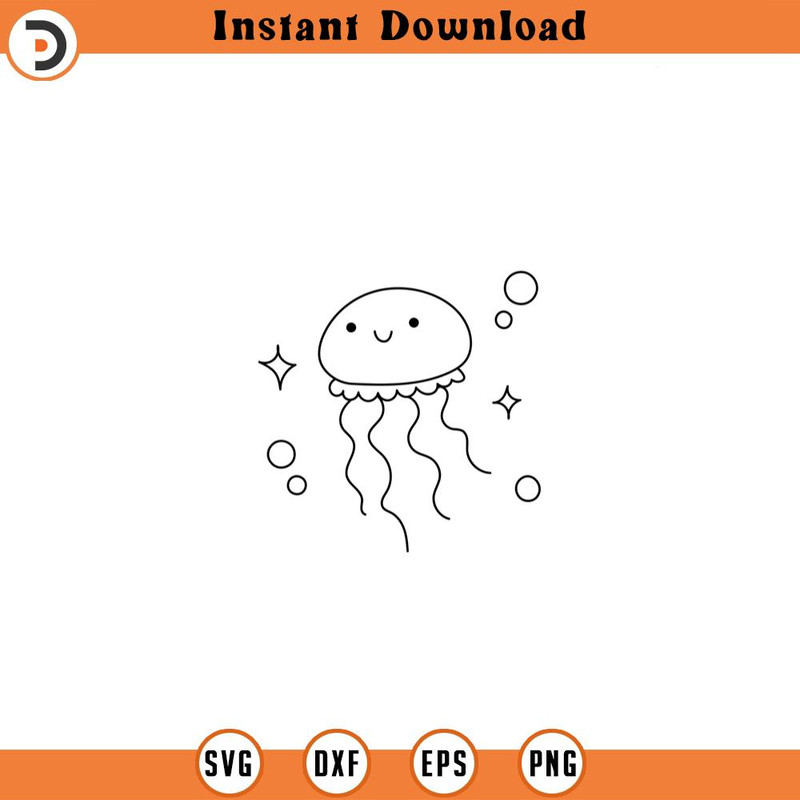 SVG3016-Jellyfish svg, Animal SVG, svg, png, dxf, jpeg, Digital Download, Cut File, Cricut, Silhouette, Glowforge, Svg files for cricut.jpg