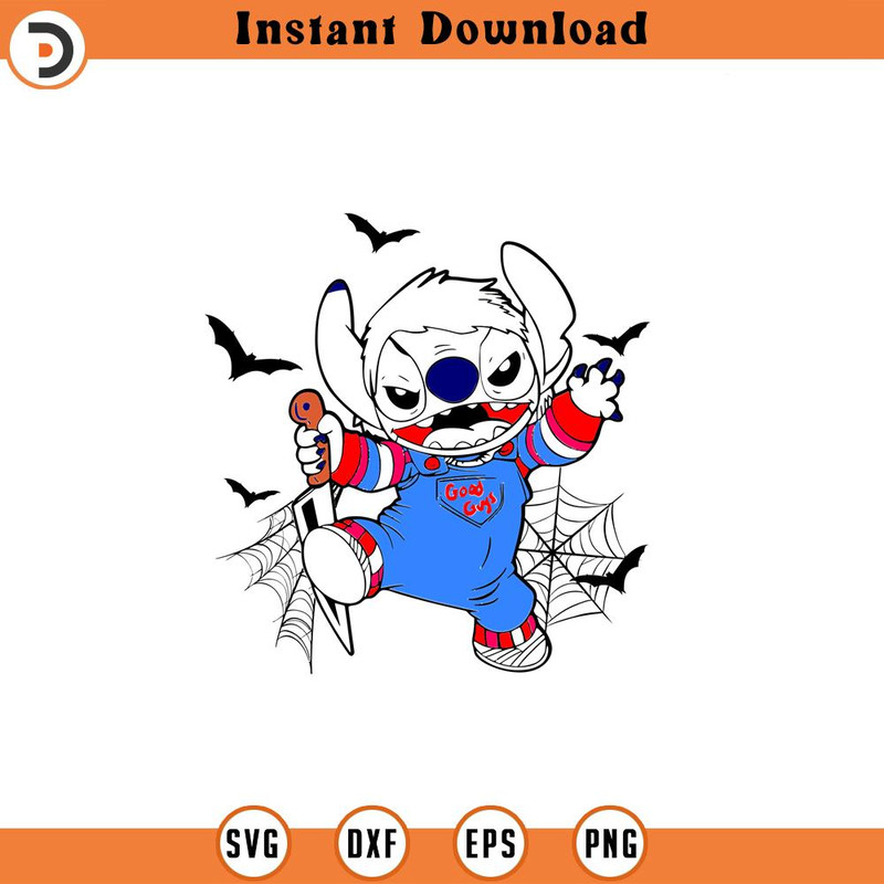 SVG3070-Halloween Costume Svg, Stitch Chucky Svg, Halloween Svg, Stitch Halloween Svg, Svg, Png Files For Cricut Sublimation, Layered Cut File.jpg