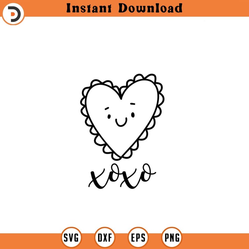 SVG3267- xoxo valentine SVG for Cricut Silhouette, xoxo svg, Valentine Svg, Valentines Svg, xoxo Heart Svg, Heart Svg, Doodle Heart Svg.jpg