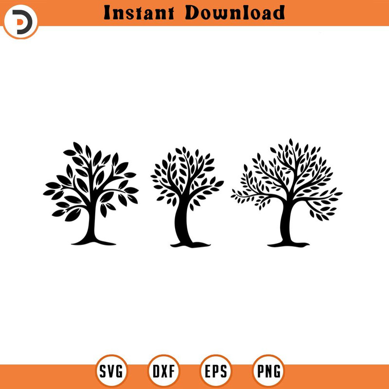 SVG3301- Tree Silhouette Svg Clipart Svg Family Tree Svg Tree Svg Cut Files Cricut Silhouette Clipart Silhouette INSTANT DOWNLOAD.jpg