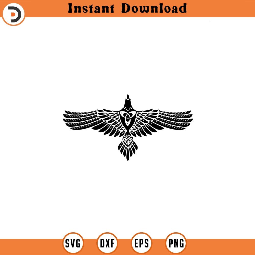 SVG4162-Celtic Crow Digital Download Cutting File.jpg