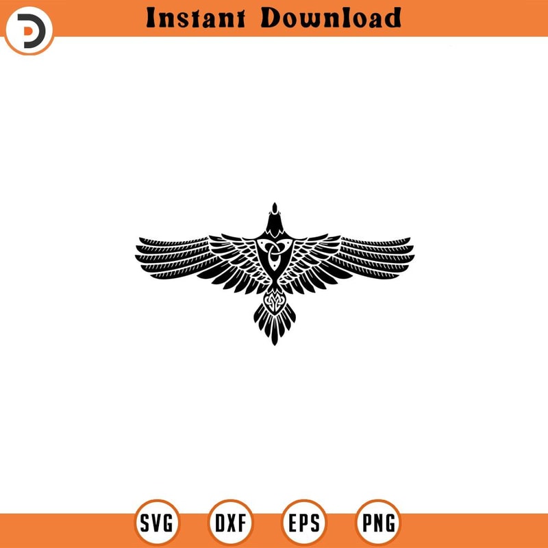 SVG4162-Celtic Crow Digital Download Cutting File.jpg