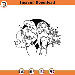 the little mermaid african american , princesses , black ariel svg png clipart cricut , cut file outline silhouette