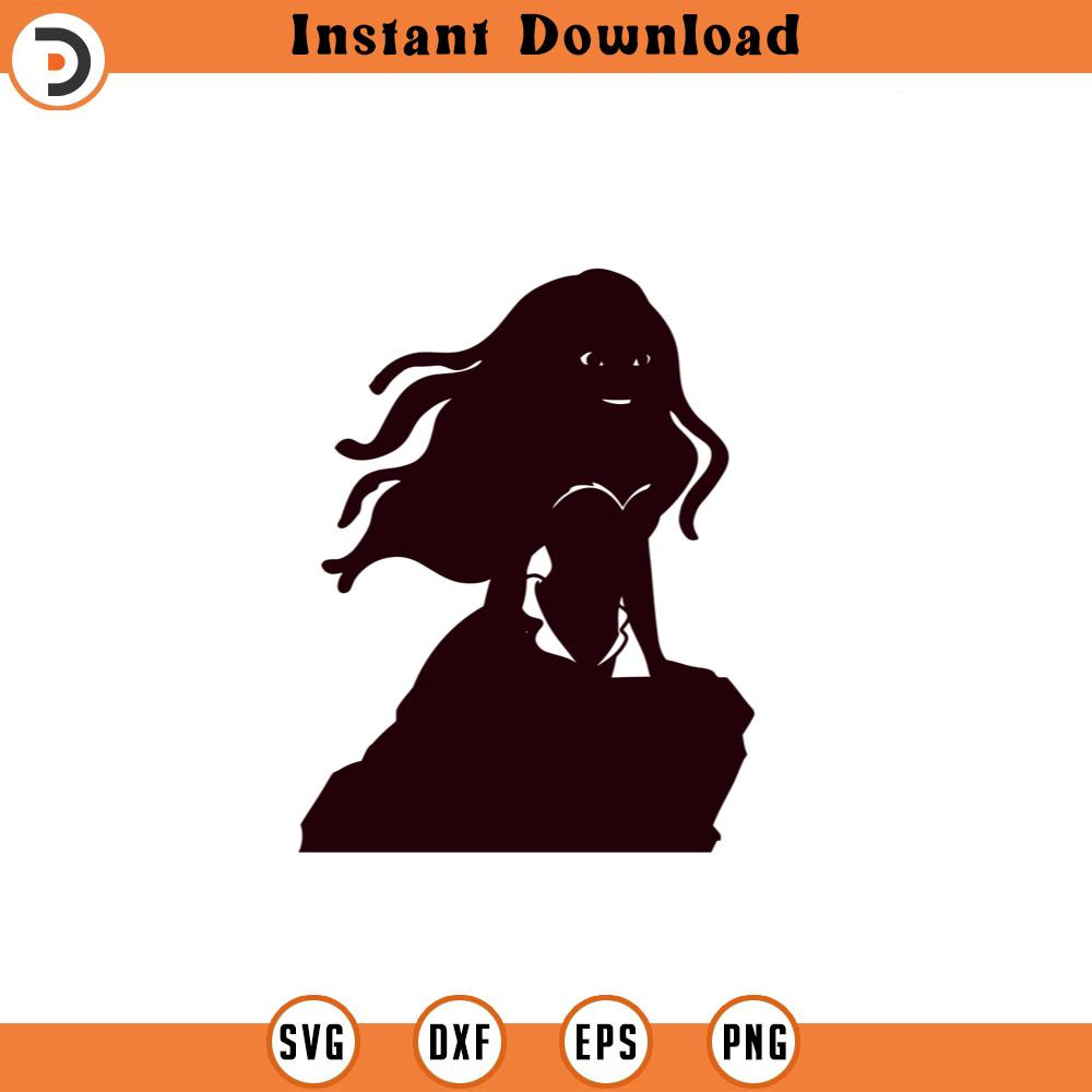 SVG4371-The little mermaid african american , black ariel princess SVG png clipart cricut , magic , cut file layered by color.jpg