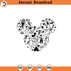 svg mickey mouse silhouette png, cartoon character cut file dxf, cricut,mickey astronaut ,mickey space