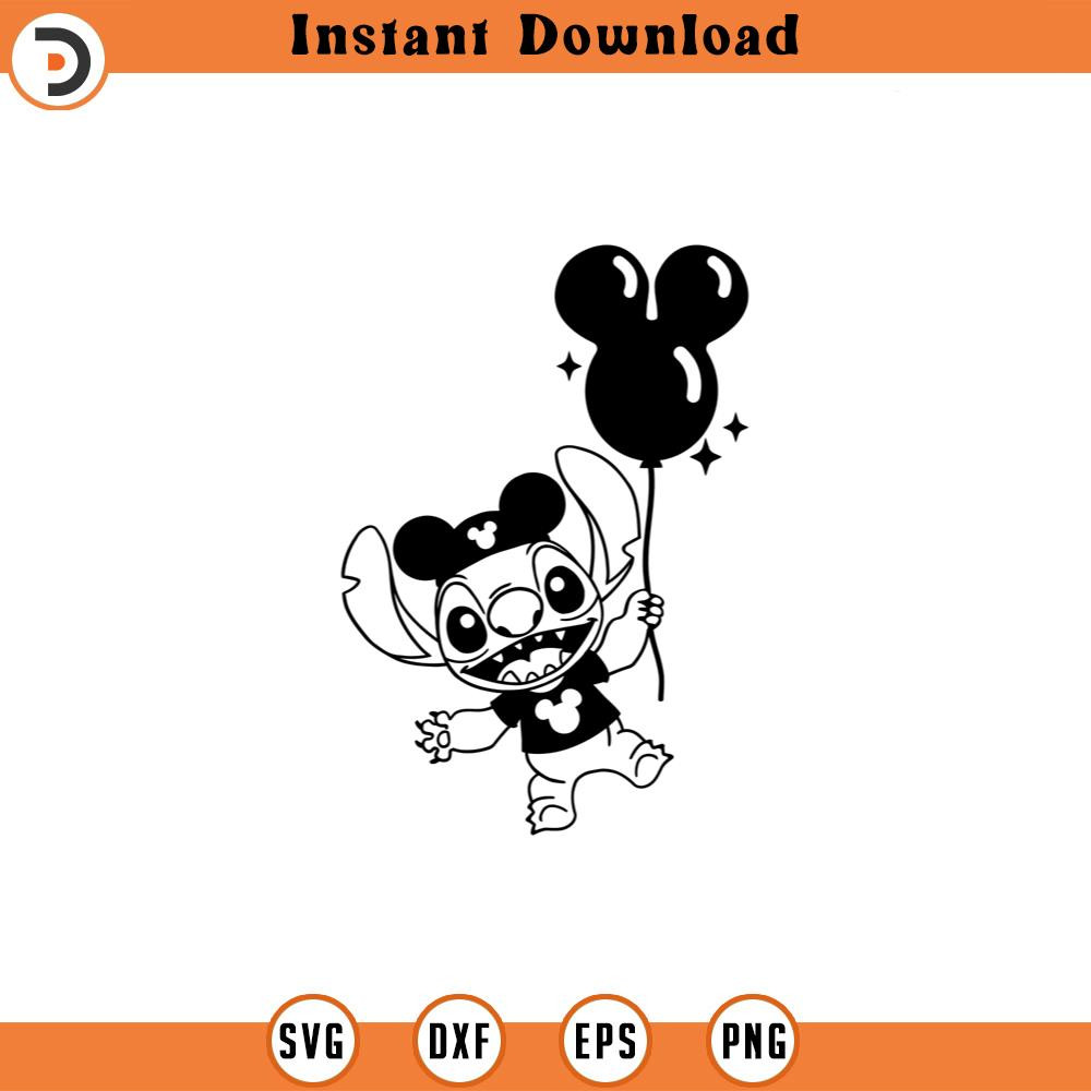 SVG4392-Stitch SVG balloon disneyland png clipart dxf , cut file layered by color.jpg