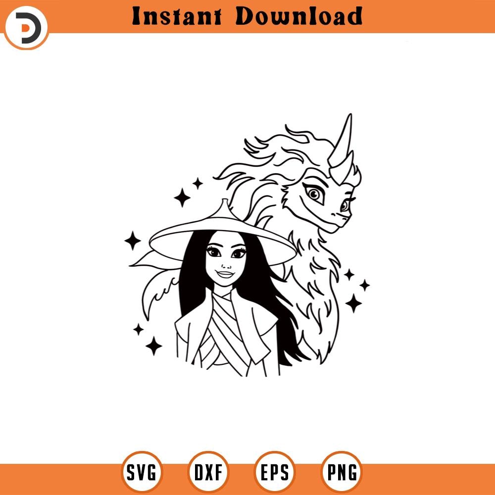 SVG4411-Raya Sisu SVG raya and the last dragon clipart png , cut file , outline silhouette.jpg