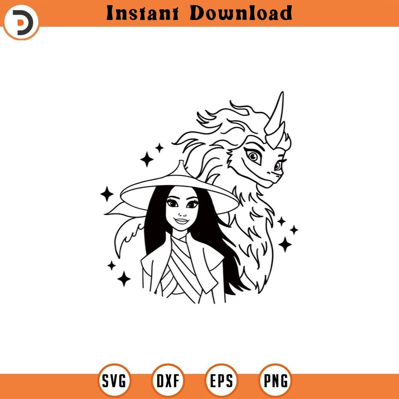 SVG4411-Raya Sisu SVG raya and the last dragon clipart png , cut file , outline silhouette.jpg