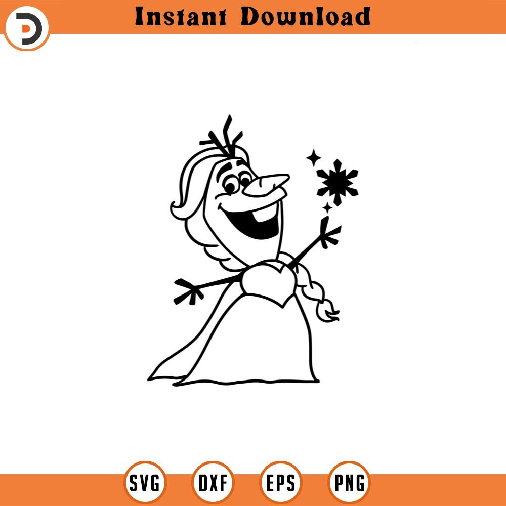 SVG4437-Olaf SVG Frozen Elsa dress png dxf clipart , cut file outline silhouette.jpg