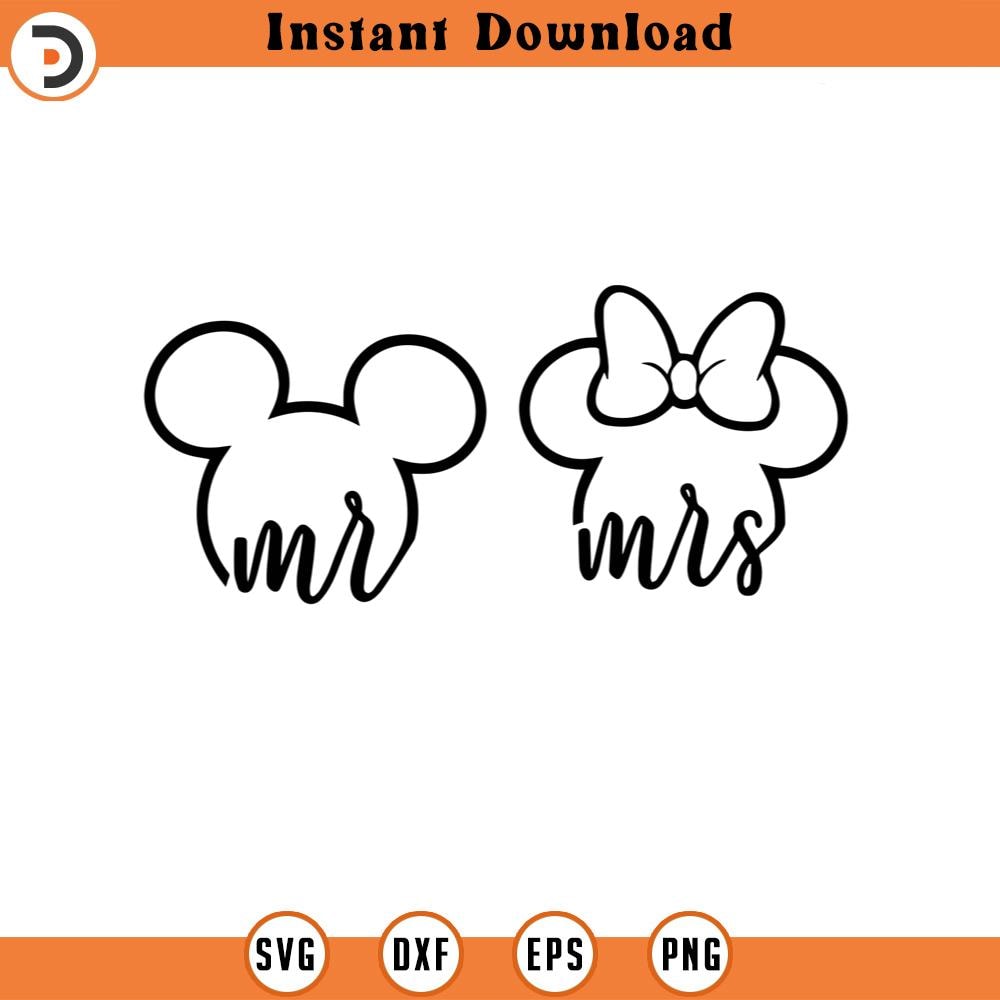 SVG4449-mr and mrs mouse,Svg Mickey Mouse silhouette Png, Cartoon character Cut file Dxf, Cricut, Animal Kingdom, princess, magic, Eps.jpg