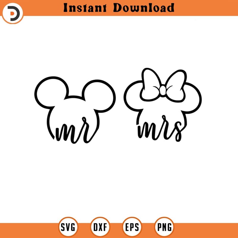 SVG4449-mr and mrs mouse,Svg Mickey Mouse silhouette Png, Cartoon character Cut file Dxf, Cricut, Animal Kingdom, princess, magic, Eps.jpg