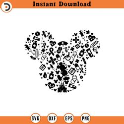 mickey mouse nurse,svg mickey mouse silhouette png, cartoon character cut file dxf, cricut,mickey nurse,mickey hospital