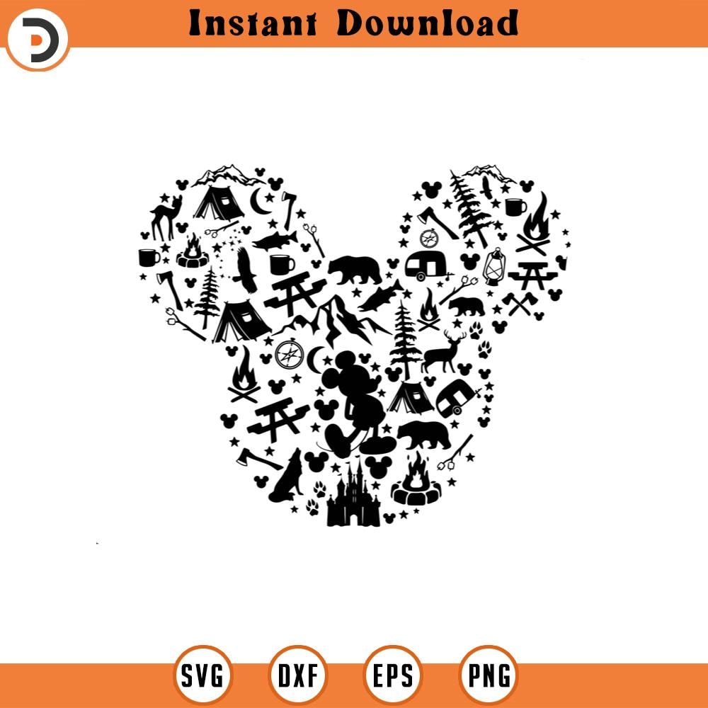 SVG4479-mickey mouse camp,Svg Mickey Mouse silhouette Png, Cartoon character Cut file Dxf, Cricut,mickey camp,mickey camping tent.jpg