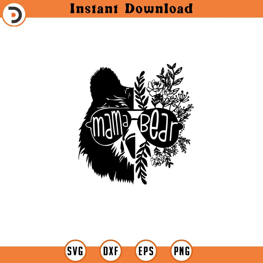 SVG4495-mama bear svg,mama Bear Face svg files, , Bear svg, mama svg, files for Cricut, Silhouette, Svg for shirts.jpg