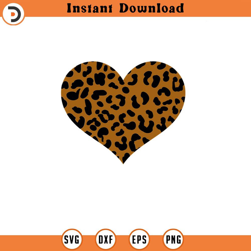 SVG4506-leopard Hearts svg png bundle, hand drawn heart svg, doodle paint heart svg, keychain heart cricut silhouette cut file commercial use.jpg