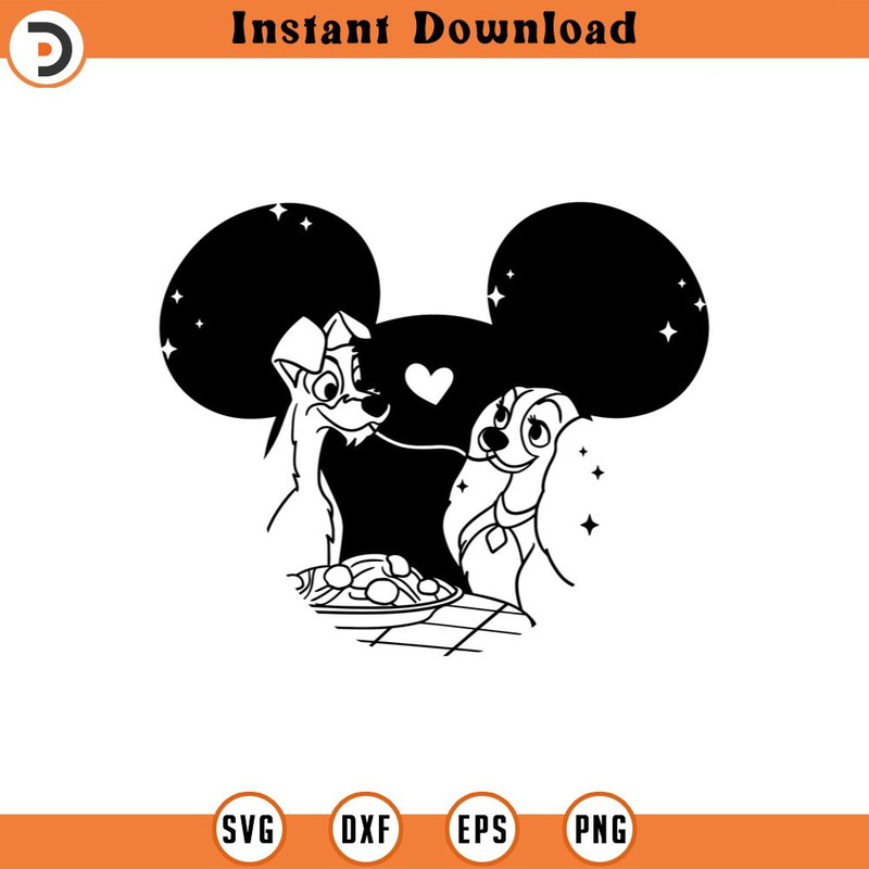 SVG4507-Lady and the tramp SVG disneyland ears png clipart , cut file outline silhouette.jpg