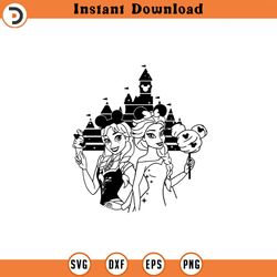 frozen svg disneyland snacks castle ana elsa princesses dxf png clipart, cut file outline silhouette