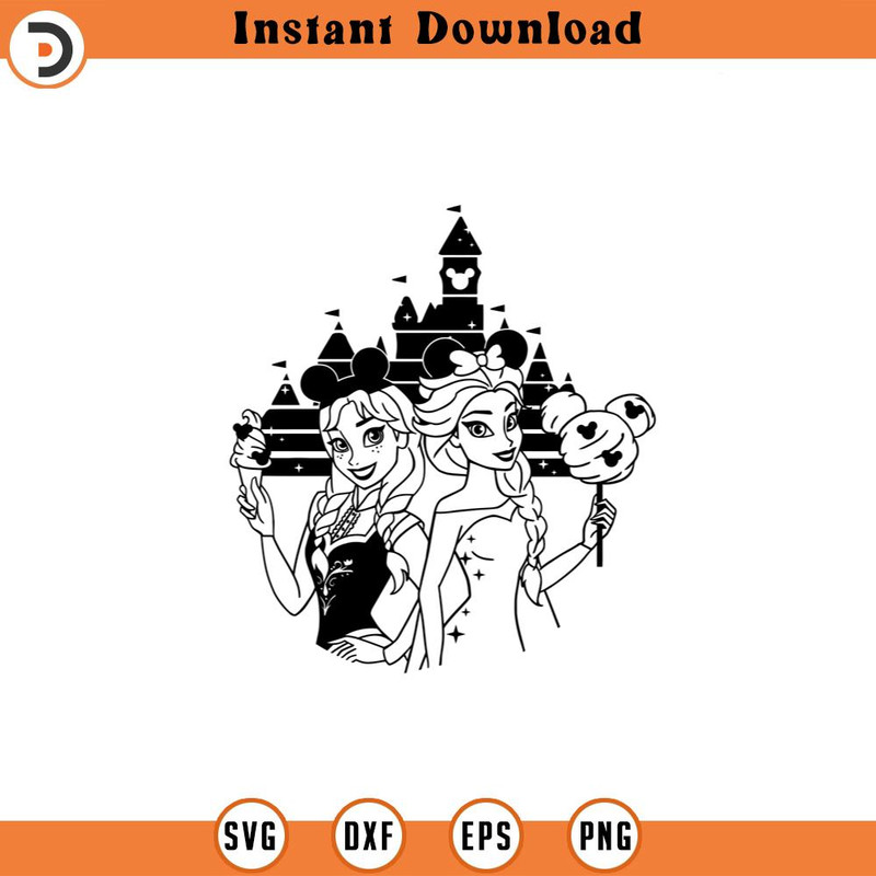 SVG4544-Frozen SVG disneyland snacks castle Ana Elsa princesses dxf png clipart, cut file outline silhouette.jpg