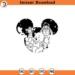 friends svg, mickey mouse silhouette png, cartoon character cut file dxf, cricut, animal kingdom, princess, magic, toy