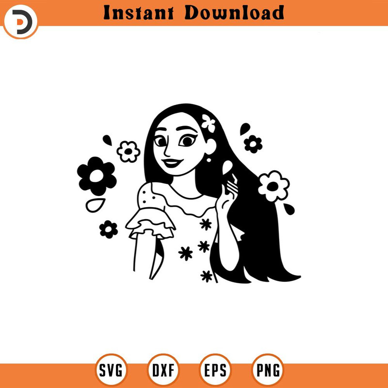 SVG4564-Encanto Isabela SVG png , clipart cut file , outline silhouette.jpg