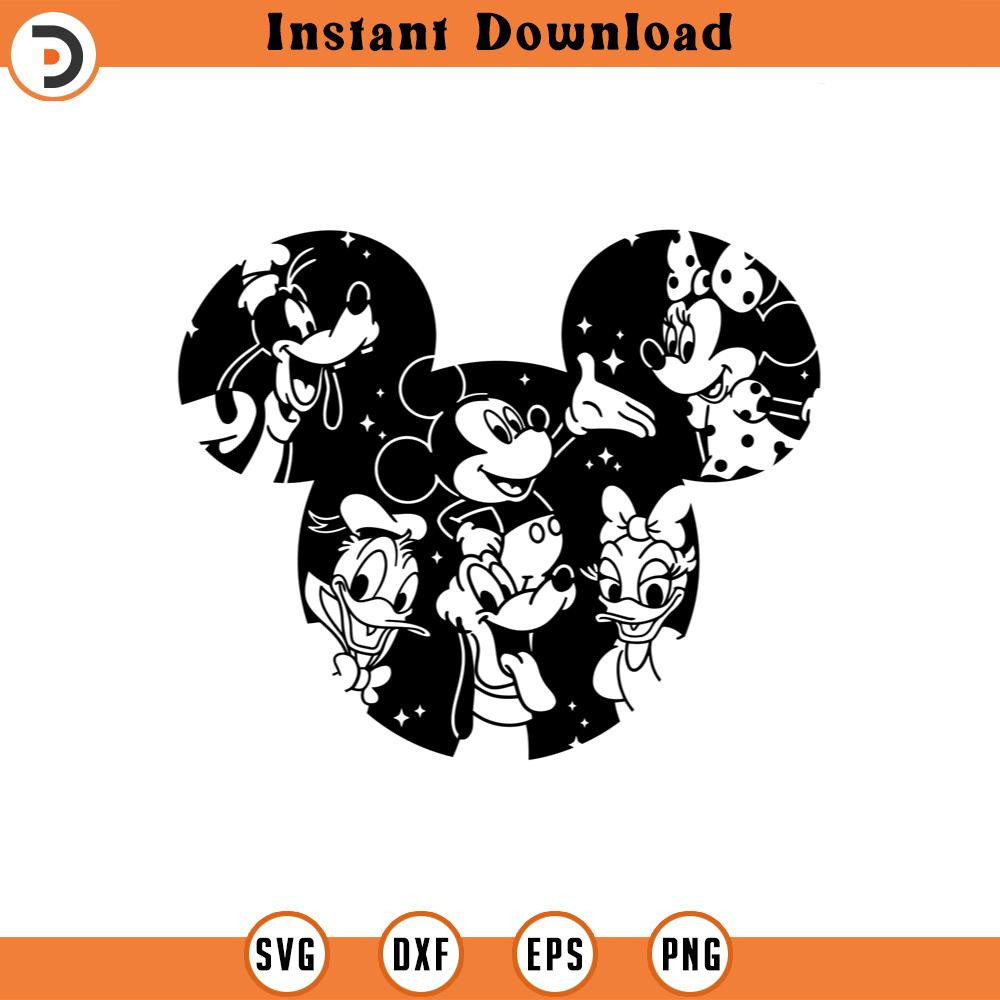 SVG4573-Disneyland SVG friends Ears , minnie goofy donald daisy pluto , cut file outline silhouette.jpg