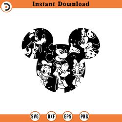 disneyland svg friends ears , minnie goofy donald daisy pluto , cut file outline silhouette