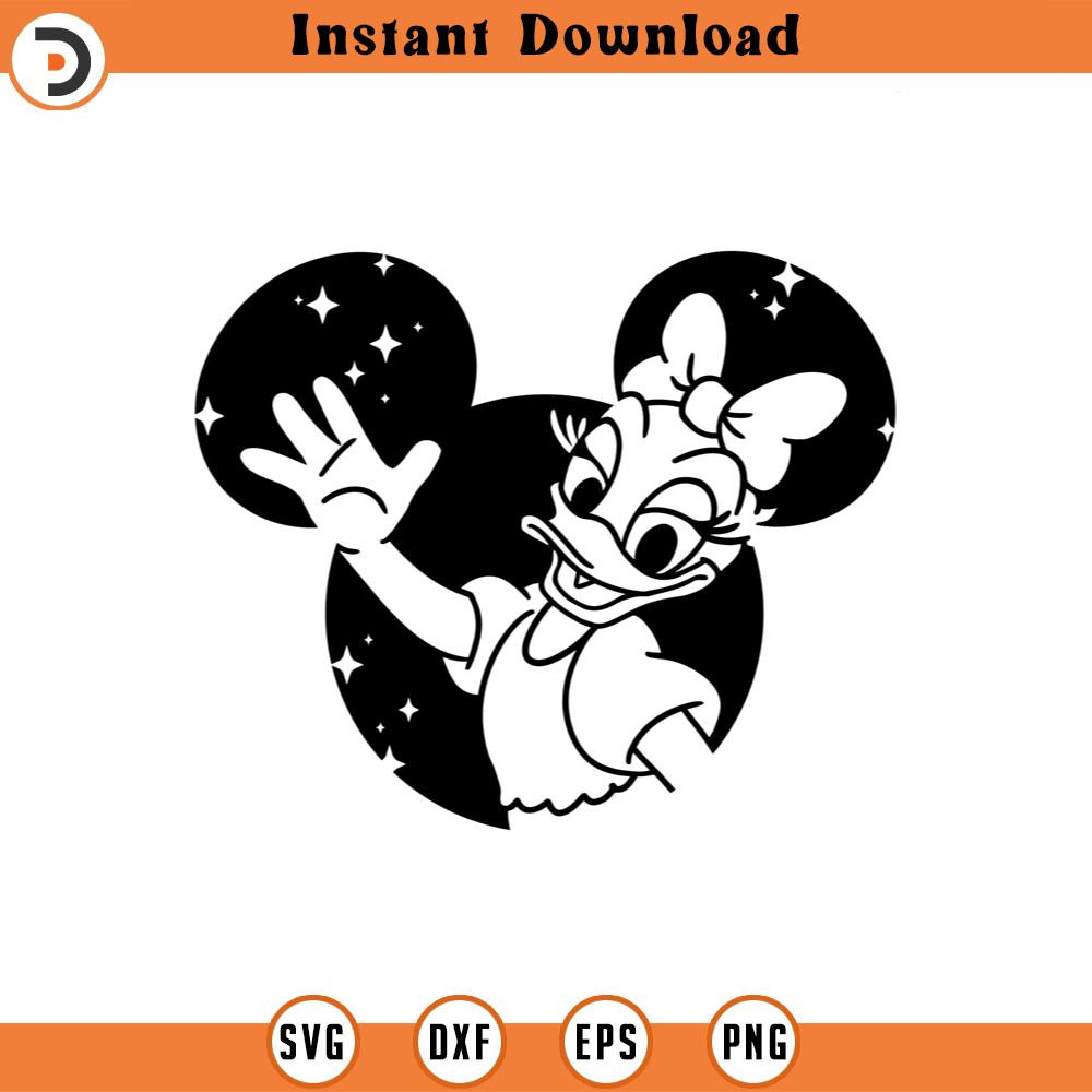 SVG4582-Daisy SVG Duck png clipart , disneyland ears svg cut file silhouette.jpg
