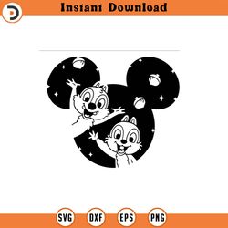 cute squirrels svg, friends svg, mickey mouse silhouette png, cartoon character cut file dxf, cricut, animal kingdom