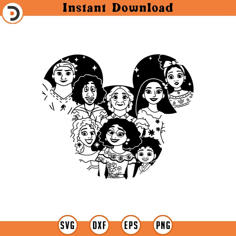 SVG4605-Charm SVG png dxf clipart , family madrigal , mirabel bruno isabela luisa dolores , cut file outline silhouette.jpg